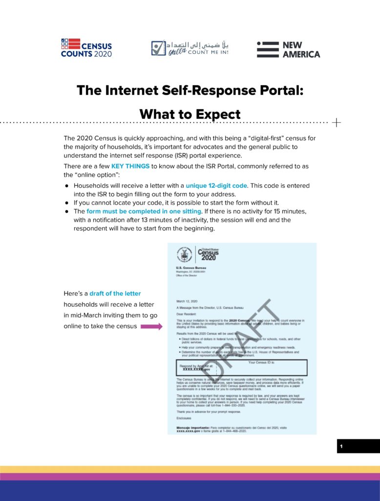 Internet Self-Response Portal, What to Expect – Census Counts